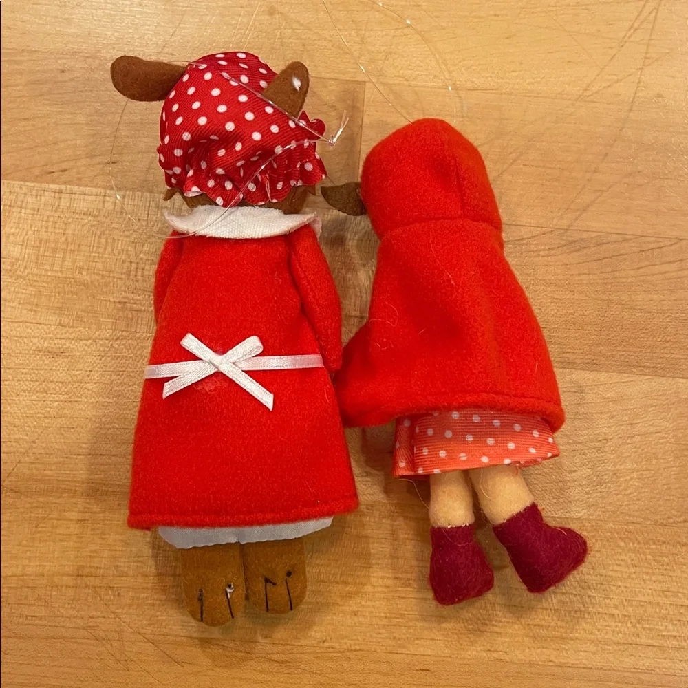 Set of Little Red Riding Hood 6” Target Ornaments -Soft Felt